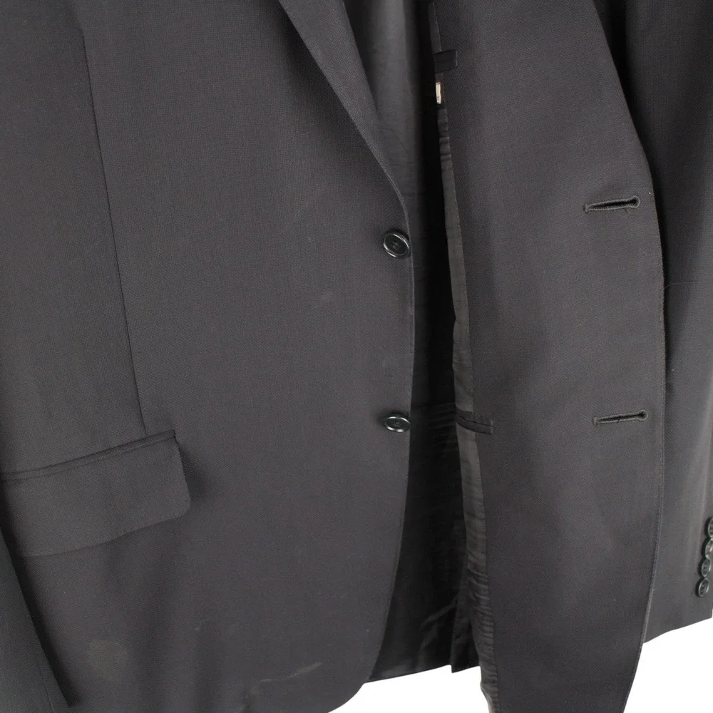 Canali‎ Black Wool Blazer Sport Coat Made in Italy Luxury Tailored Jacket 58